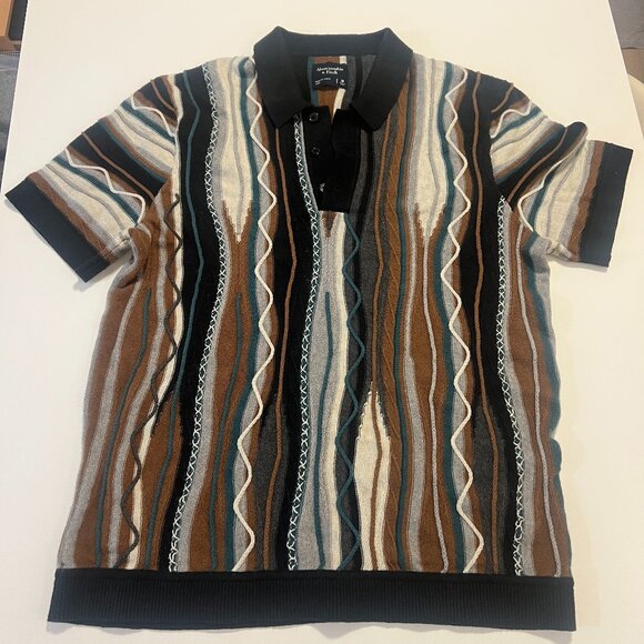 Jacquard Stripe 3-Button Sweater Polo - Picture 1 of 1